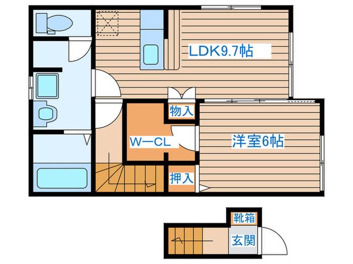 ヴァンベール落合(1LDK/2階)の間取り写真