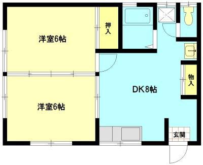 サンセレクト(2DK/1階)の間取り写真