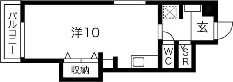 菱家ビル(ワンルーム/8階)の間取り写真