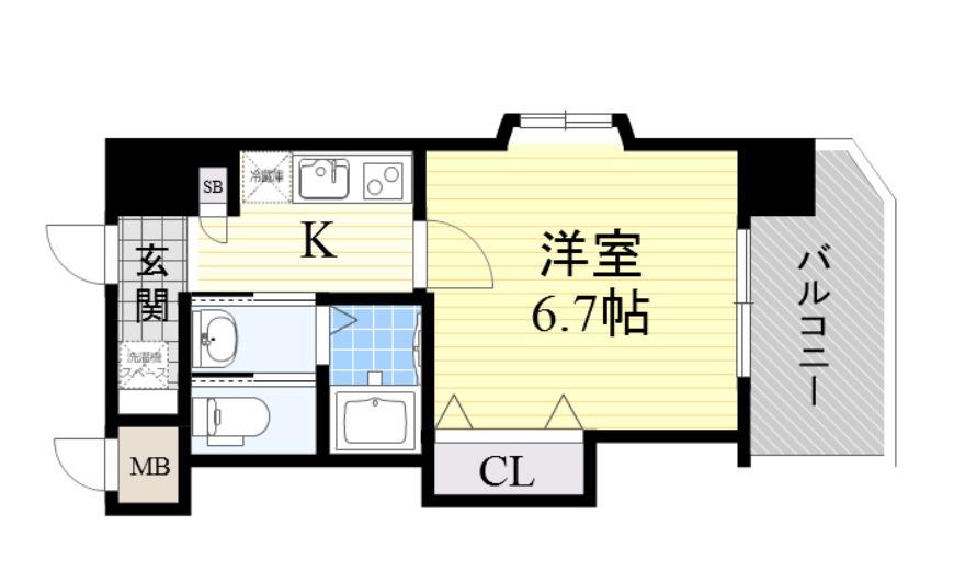 LUXEドーム前I(1K/2階)の間取り写真