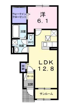 SUN16 金光III(1LDK/1階)の間取り写真