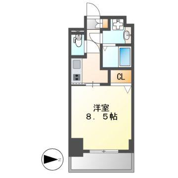 S-RESIDENCE平安通(1K/2階)の間取り写真