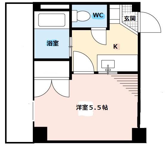 エステート三滝(1K/3階)の間取り写真