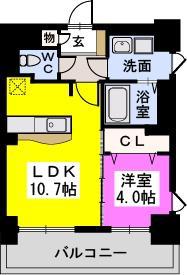 ブライトンハイツ愛宕(1LDK/6階)の間取り写真