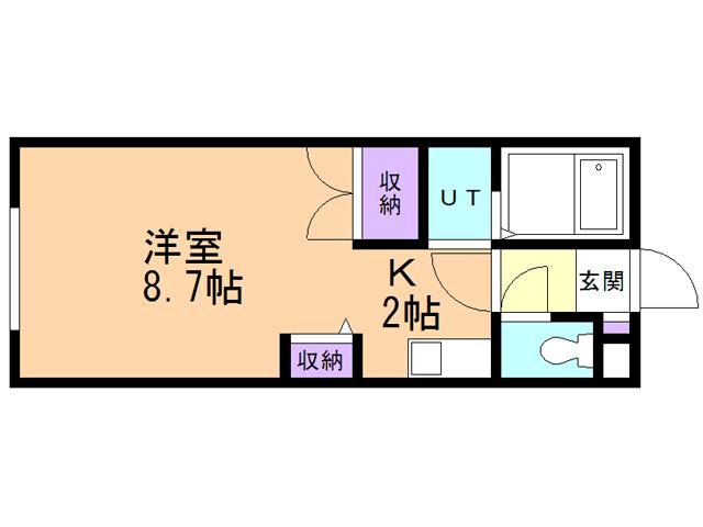リジェ中島(ワンルーム/1階)の間取り写真