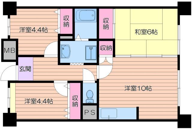 CH158RESIDENCE NAKANOSHIMA(3LDK/8階)の間取り写真