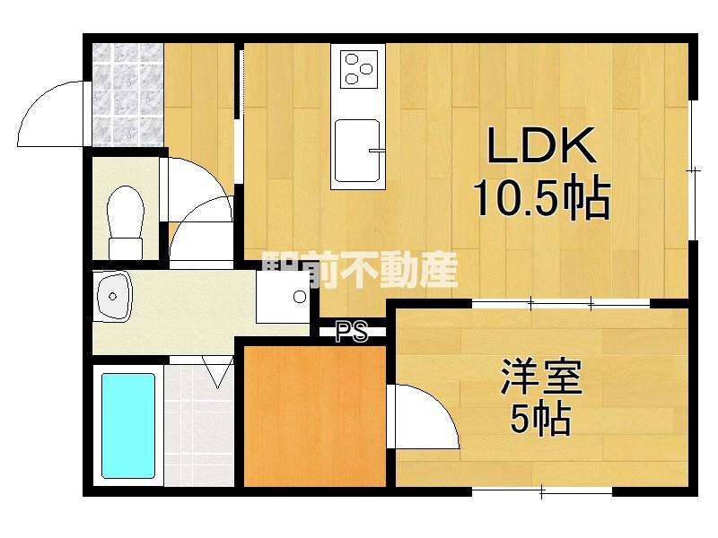高木町APファイバー(1LDK/1階)の間取り写真