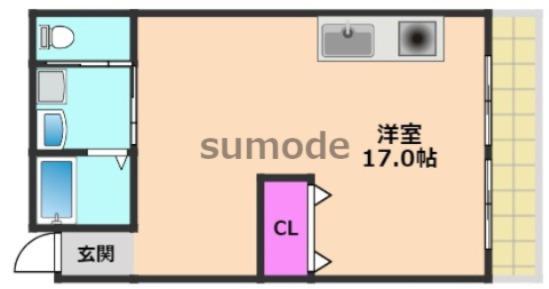フォレスト山崎(ワンルーム/1階)の間取り写真
