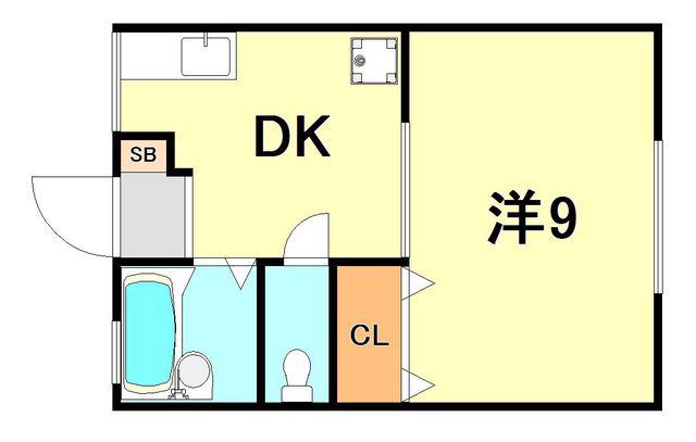 タウンハイム須磨南(1DK/1階)の間取り写真