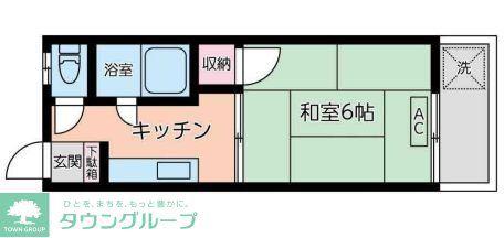 第5キタハラハイツ(1K/2階)の間取り写真