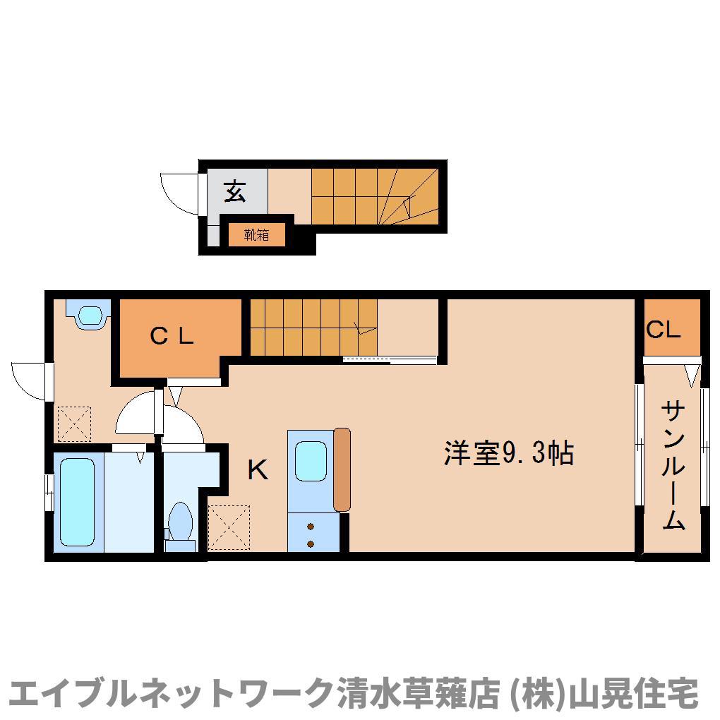 ルージュ・NII(ワンルーム/2階)の間取り写真