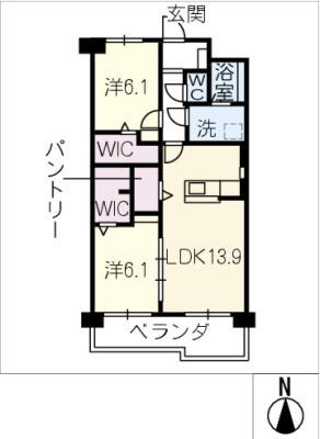 大法ビル(2LDK/2階)の間取り写真