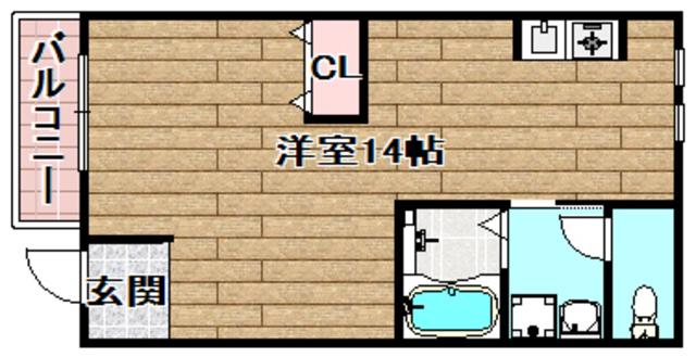 FOREST山崎(1K/2階)の間取り写真