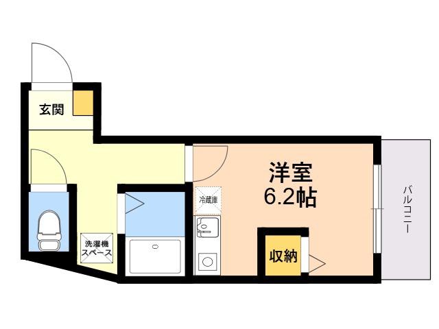 リック六本松(ワンルーム/1階)の間取り写真
