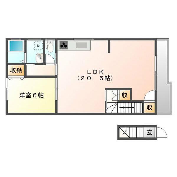 プラムハイツ(1LDK/1階)の間取り写真