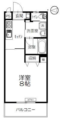 メゾンブリッジ(1K/1階)の間取り写真