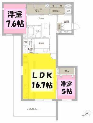 PRIME STAGE 7(2SLDK/3階)の間取り写真