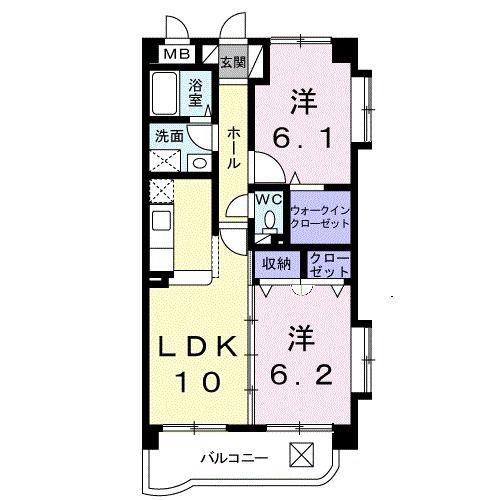 ボーフェン ドゥリー(2LDK/3階)の間取り写真