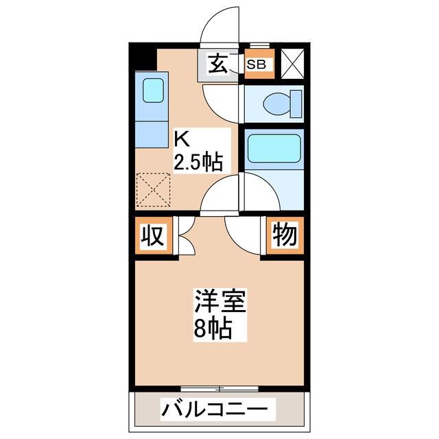 コーポBIGSKY A棟(1K/2階)の間取り写真