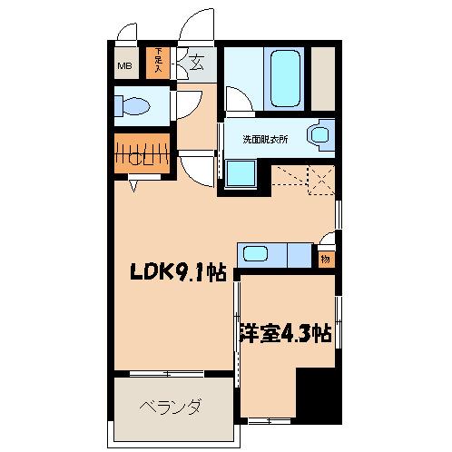 アイコリーネ城南(1LDK/10階)の間取り写真