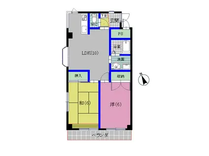 カーサボニータ(2LDK/3階)の間取り写真