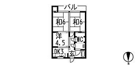 つつみだハイツB棟(3DK/1階)の間取り写真