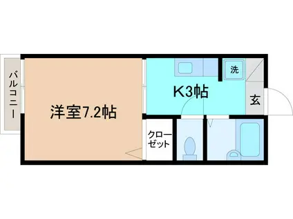 エスプレッソ(1K/2階)の間取り写真