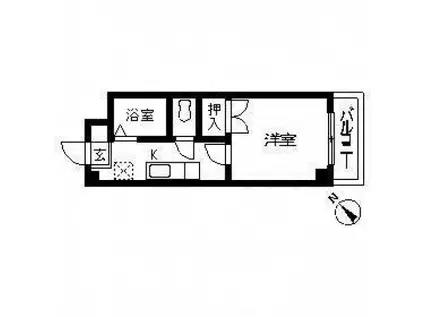 サニーサイド大松(1K/1階)の間取り写真