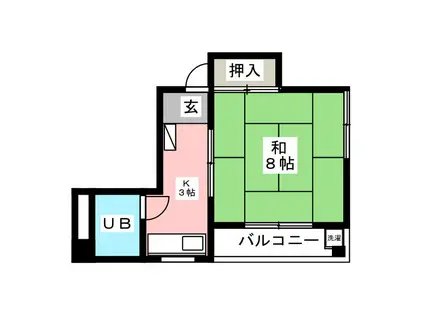 高橋第一ビル(1K/3階)の間取り写真