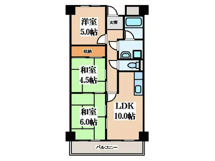 コンフォートステージII(3LDK/2階)の間取り写真