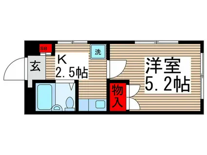 サンビーム薮崎(1K/3階)の間取り写真