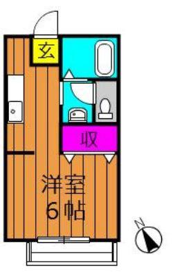 中島サンプラザ(ワンルーム/2階)の間取り写真