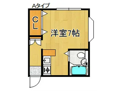 エクセルシティ熊取(ワンルーム/1階)の間取り写真