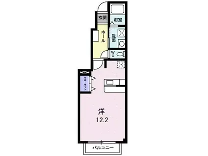 ルート3&カーサIII(ワンルーム/1階)の間取り写真