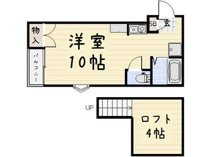 アップルハウス葉山(ワンルーム/1階)の間取り写真