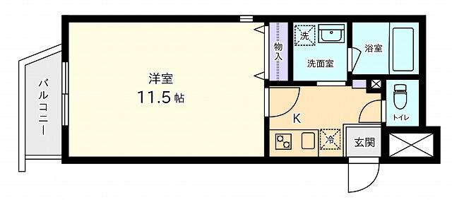 COCORO3172(1K/2階)の間取り写真