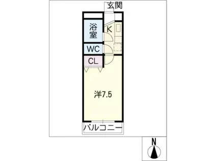 大野ハイツ(1K/2階)の間取り写真