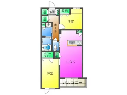 シャーメゾン トゥーザ・ムーン(2LDK/3階)の間取り写真