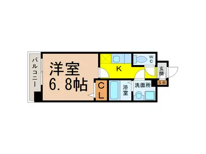 エステート愛和(1K/2階)の間取り写真