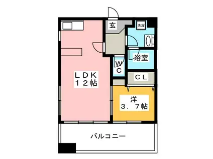 DSタワー平尾駅前レジデンス(1LDK/9階)の間取り写真
