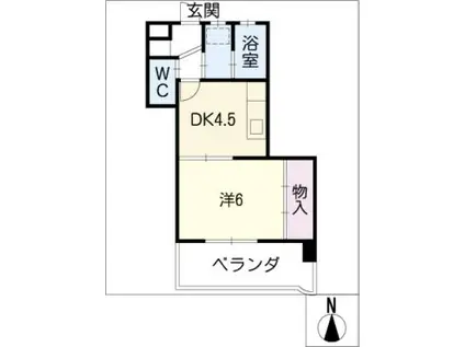 ウィステリア堀田(1DK/5階)の間取り写真