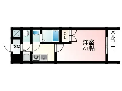 シャルマンフジ新大阪(1K/6階)の間取り写真
