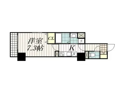 ロイジェントパークス千葉中央(1K/11階)の間取り写真