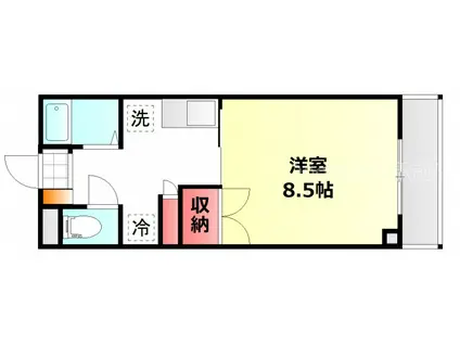 Fマンション(1K/2階)の間取り写真