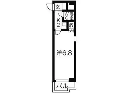 ニッシンハイツ千代田(1K/4階)の間取り写真
