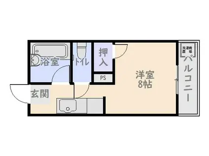 ビッグバーンズマンション下荒田303号(ワンルーム/3階)の間取り写真