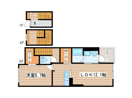 TAKI REIWA(1LDK/3階)の間取り写真