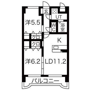 ユーミータウン(2LDK/3階)の間取り写真