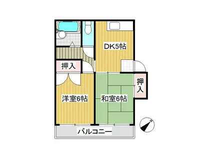ガーデニアハイツ(2DK/1階)の間取り写真