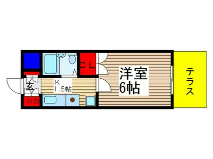 パンセ志木(1K/1階)の間取り写真